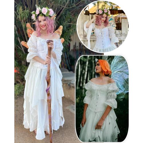 NSPSTT Victorian Dress Renaissance Costume Women Gothic Witch Dress Medieval Wedding Dress