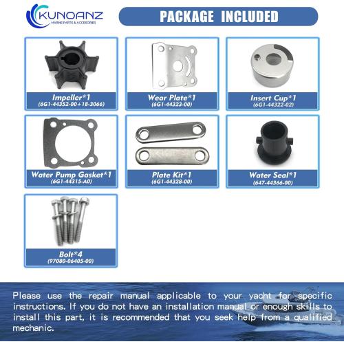 6G1-W0078-01-00 6G1-W0078-A1-00 6G1-W0078-00-00 6N0-W0078-A0-00 Water Pump Impeller Repair Kit For Yamaha Sierra 18-3460 6 8 HP 2-Stroke Outboard 6HP 8HP 1984-2009