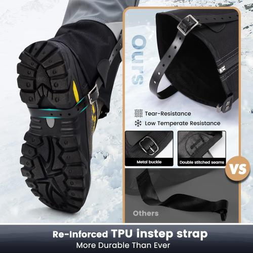 Hikenture Gaiters for Hiking Waterproof, Leg Gaiters with Upgraded Zipper Design, Lightweight Shoe Gaiters for Men Women, Dirt-Proof Ripstop Hiking Gaiters, Breathable Boot Gators, Small