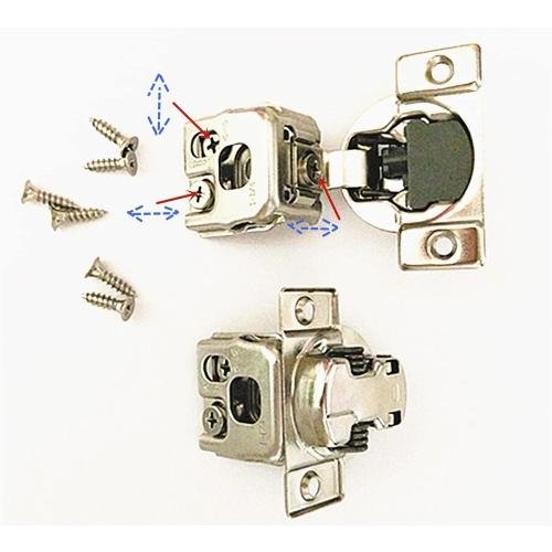 Soft Close 1-1/4 Overlay Cabinet Hinge Cabinet Kitchen Hardware Kitchen Cabinet Door Hinges with Screws 105 Degree 6 Ways 3 Cam Adjustment (set of 4)