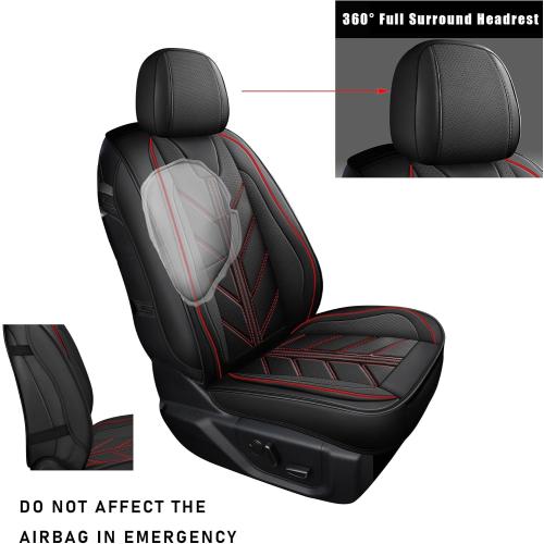 Car Seat Covers for 2009-2026 Ford F150 SuperCrew & 2017-2026 F250 F350 F450 Super Duty, Custom-Fit Faux Leather Truck Seat Cushions, Airbag Compatible, Non-Slip