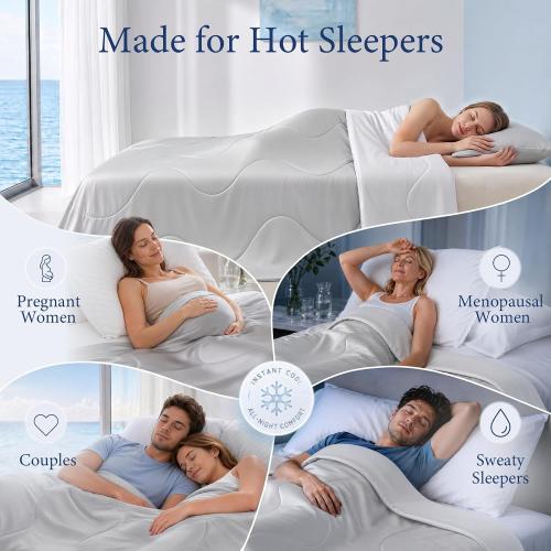 Cooling Comforter for Hot Sleepers, Twin 68x90, Light Purple