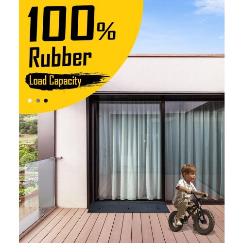 1.5'' Rise Rubber Threshold Ramp - 2204 LBS Capacity, Non-Slip, Cuttable & Adjustable - Handicap Ramp for Wheelchair Scooter Stroller - Driveway Curb Ramps for Doorways 1.5 Rise (39.3x4.7)
