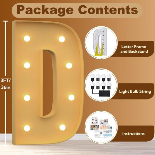 Marquee Letters 3 Feet Tall Large Light Up Letters for Baby Shower Will You Marry Me Sign Baby Sign Happy Birthday Party Decorations Big Letterboard D