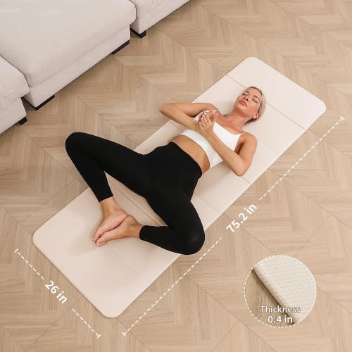 PAIDU Foldable Yoga Mat 10mm Thick, 75x26 Non-Slip Fitness Exercise Mat | SGS Certified| uick Fold，Easy Storag，Portable for Yoga/Pilates/Studio/Home Workout