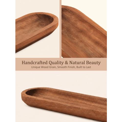 Wooden Dough Bowls for Decor Approx 29 Inch, Large Long Wooden Bowl | Hand Carved Rustic Farmhouse Extra Long Tray for Table Centerpiece, Living Room, Home Decor, Candle Bowl