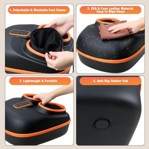 Foot Massager Machine with Heat, Upgraded Deep Rolling, Compression, Ankle Kneading, Shiatsu Foot Massager for Neuropathy Plantar Fasciitis, Gifts for Home Office Men Women Fits Up to 13