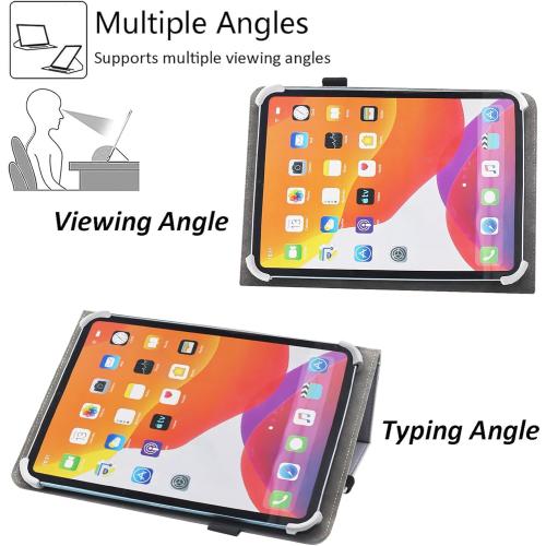 Universal 10 10.1 11 Inch Tablet Case, Viclowlpfe Protective Folio Stand Android 16 15 Case for 9.6-11 Inch Tablet with Hand Strap and Cards Slots, Black