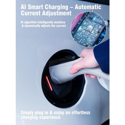 2025 New Level 1 & 2 EV Charger (16Amp, 110V-240V, 23Ft Cable) Portable AI Fast Charger Equipment, Charging for J1772 Electric Vehicle, Hybrids, Model with A NEMA 6-20P Mobile Car(NOT for Tesla)