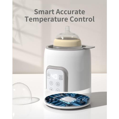 Bottle Warmer, GROWNSY 8-in-1 Fast Baby Milk Warmer with Timer for Breastmilk or Formula, Accurate Temperature Control, with Defrost, Sterili-zing, Keep, Heat Baby Food Jars Function