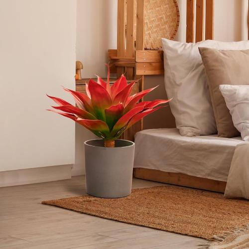28 Large Artificial Red Green Agave, Summer Realistic Agave Plants for Home Indoor and Outdoor Decor(REG Green)