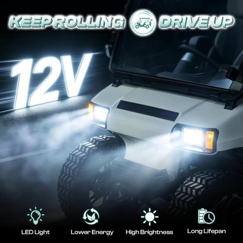 DRIVE UP Club Car DS Led Light Kit, Golf Cart Led Lights for Club Car DS 1993-Up Gas and Electric Golf Carts, Factory Style Headlight and Tail Light Assembly OEM 101988002 101988001