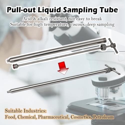 Drum Thief Sampler, These Stainless Steel Liquid Samplers are Designed to Extract Samples from Drums, Tanks, and Rail Cars.(20inch)