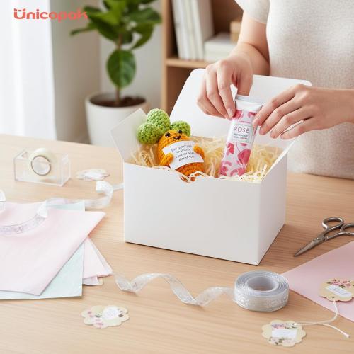 UnicoPak 40 Pack 6x4x3.5 Gift Boxes Bulk, White Small Gift Boxes with Lids for Presents for Candle Mug Perfume Craft Ornaments Cookies Treats Favors