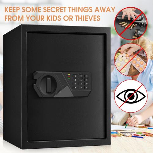 3.3 Cubic Feet Large Safes for Home Use Fire and Water proof, Digital Security Safe with Key and Combination, Home Safes Water and Fireproof for Firearm Medicine Money Valuables