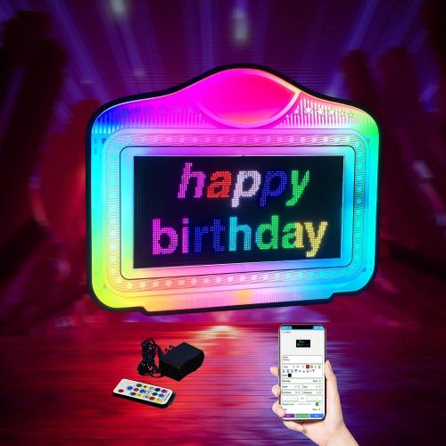 LED display Bottle Service Sign Club signs for bottle service Color Display Lights with APP Programmable Scroll Play, Hand Holding Light Box letter board Ideal for bars, nightclubs, and parties
