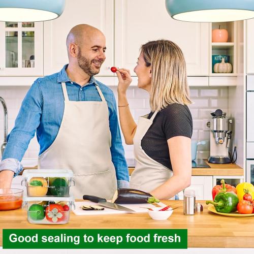 6 Pieces Square Food Storage Containers Polycarbonate Clear food Container with Lid Commercial Storage with Graduations for Commercial Kitchen Dough Marinating Meat(White,2 Qt)