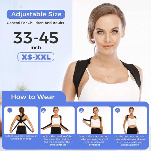 Posture Corrector for Men and Women – Back Brace for Posture Support, Adjustable Clavicle Support to Improve Posture, Relieve Back & Shoulder Pain, Comfortable Breathable Back Straightener