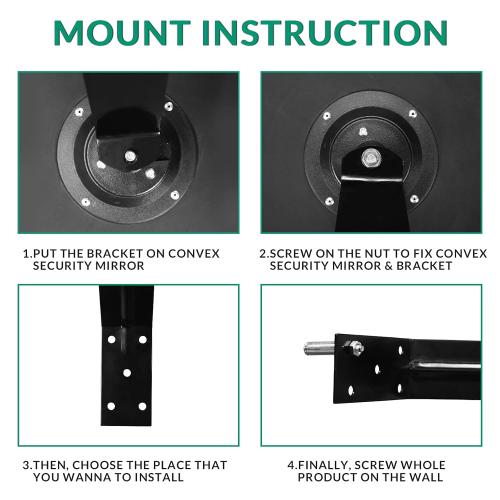 VIVIJASON 18 inch Adjustable Convex Security Mirror, Indoor Outdoor Curved Safety Mirror, Wide Angle View for Office Warehouse Driveway Store Garage Blind Spot