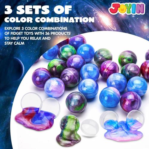 JOYIN Slime Party Favors, 24 Pack Galaxy Slime Ball - Stretchy, Non-Sticky, Mess-Free, Stress Relief, and Safe - Toys for Girls and Boys - Classroom Reward, Party Supplies