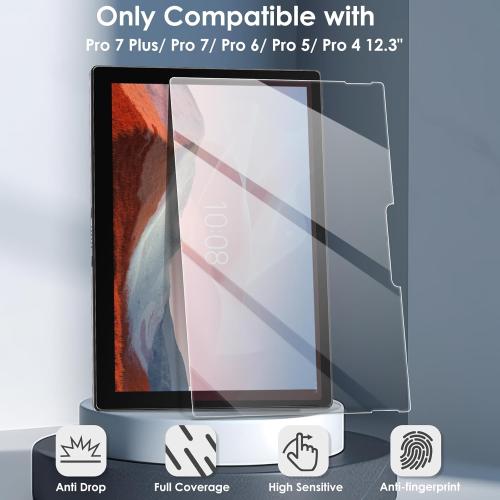 2-Pack Screen Protector Compatible with Microsoft Surface Pro 7 Plus/Pro 7/ Pro 6/ Pro 5/ Pro 4 12.3, Tempered Glass Clear Film, Anti-Scratch, 9H Hardness, Easy Installation, 91MSSP7P-2T