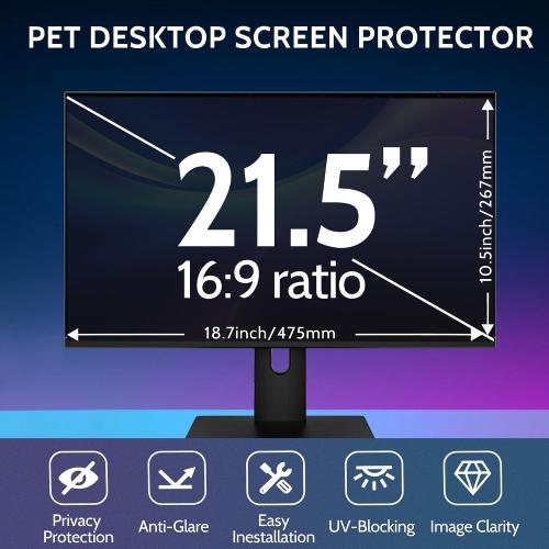 Computer Privacy Screen 21.5 Inch, Privacy Screen for Computer Monitor, Anti-Glare & Anti-Blue Light Privacy Filter for Computer Display