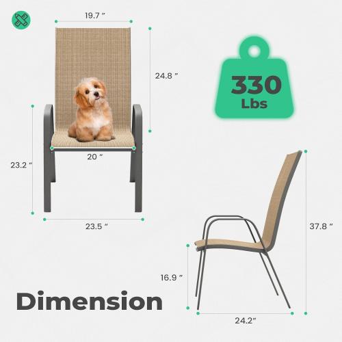 Chairs 1 Outdoor Dining Furniture  All Weather Dining Set for Lawn, Garden, Backyard, Beige