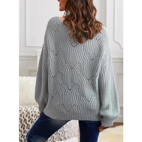 Dokotoo Womens Medium Sweaters 2025 Crewneck Cute Elegant Soft Long Sleeve Hollow Cable Knit Pullover Tops