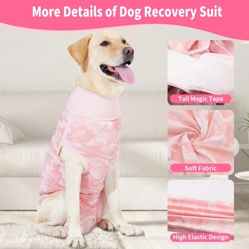 Pink Size M Coppthinktu Dog Onesie for Surgery Female, Breathable Dog Surgery Spay Recovery Suit, Dog Cone Alternative Anti-Licking