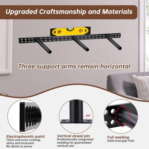34 in Floating Shelf Bracket 34x8 Hidden Floating Shelf Bracket, 4 Pcs Thickened Solid Steel Wall Mount Brackets 3-Year Service