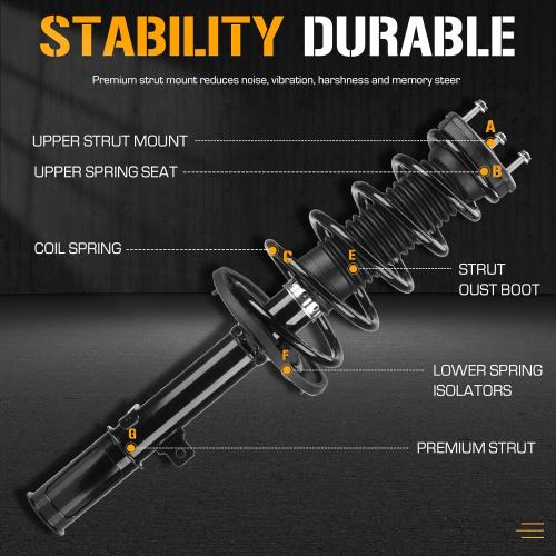 Rear Complete Struts Spring Assembly Shocks Absorbers Fit for Toyota Camry 2004 2005 2006, For Lexus ES330 2004-2006, 172208, 172207 (Set of 2)
