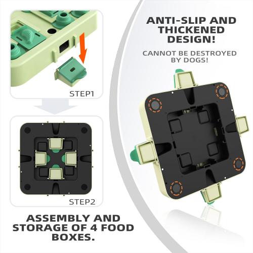 KADTC U.S. Brand & Design - 3 Levels of Challenge Dog Chess Puzzle Toy For Small/Medium/Large Smart Dogs Treat Puzzles Mental Stimulation Puppy Stimulating Enrichment Toys Interactive Brain Mind Games