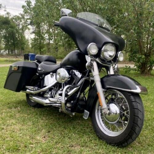 KUAFU Batwing Fairing Compatible with 1986-2015 Harley Davidson FLSTN Heritage Softail Classic Deluxe Fat Boy w/Windshield 4 Speaker Front