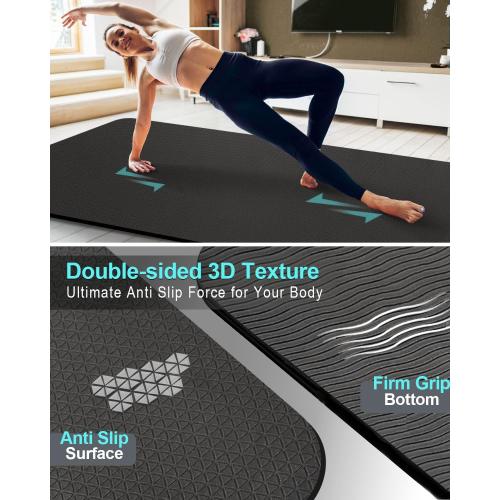 Extra Long & Wide Thick Yoga Mat for Tall Men & Women, 84'' x 32'' x 7mm Oversized Yoga Mat Double-Sided Non Slip, Pro TPE Yoga Mats with Strap