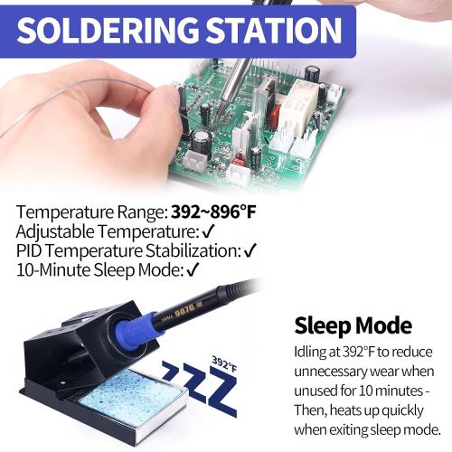 YIHUA 8786D I 2 in 1 Hot Air Rework and Soldering Iron Station with °F /°C, Cool/Hot Air Conversion, Digital Temperature Correction and Sleep Function
