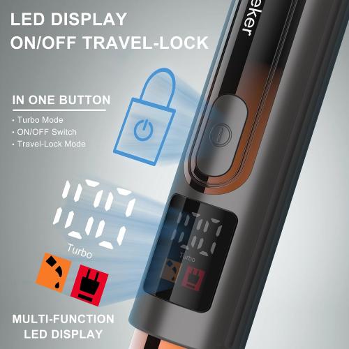 Hatteker Upgraded Mens Electric Back Shaver Body Grooming kit Body Trimmer Facial,Arm,Chin Beard Trimmer Cordless Hair Clipper with Adjustable Extension Handel Waterproof LED Display