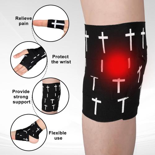 MiniInflat 2 Pcs Christian Cross Athletic Tape, Black, Crosses