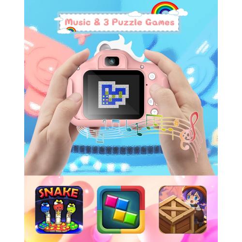 Kids Camera for 3-8 Years Old Toddlers Childrens Boys Girls Selfie Camera 20 MP HD 1080P IPS Screen Dual Digital Toy Camera for Kids Christmas Birthday Gifts with 32Gb Card