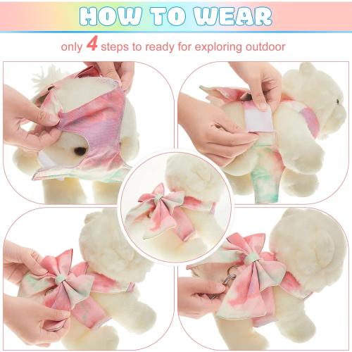 2 Sets Bow Tie Small Dog Harness and Leash Set
