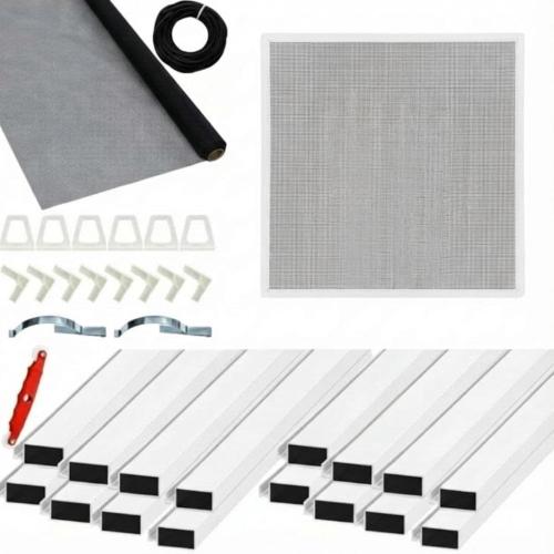 Yaocom 4 Pack Window Screen Kit Aluminum Frame with Corners, Spline, Springs, Pull Tabs, Screen Mesh and Rolling Tool (25'' X 25'')