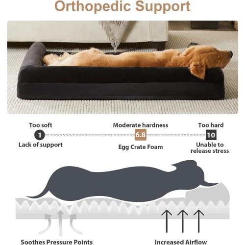 BFPETHOME Orthopedic Washable XLarge Dog Bed for Senior Dog Cozy Sleep