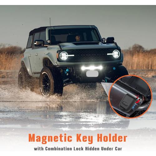 Magnetic Key Lock Box, Key Holder with Combination Lock Under Car, Magnet Hide a Key Box for Spare Key Storage Outdoor, Indoors