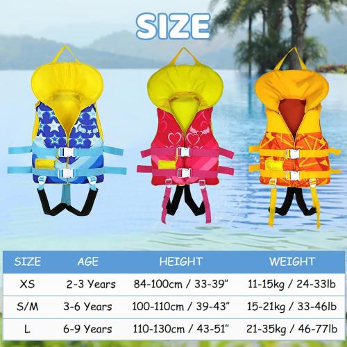 Kids Swim Vest, Toddler Swim Jacket with Adjustable Safety Strap, Toddler Swimming Aid for 24-77 lbs Boys and Girls