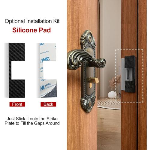 Door Latch Guard Plate 7” with 1” Offset Cover, Outswing Door Security Protector Shield, Heavy Duty Version, Door Knob/Deadbolt Latch Protector Plate (1 Pack)