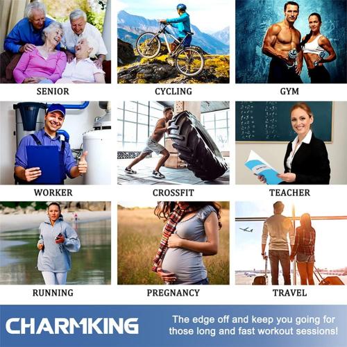 CHARMKING Compression Socks for Women & Men Circulation (8 Pairs) 15-20 mmHg is Best Support for Athletic Running,Cycling