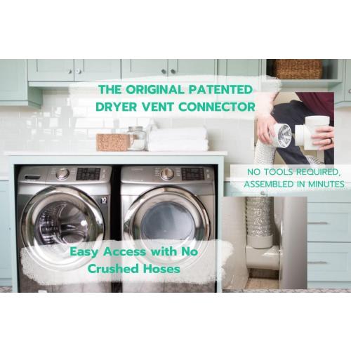 DIY Dryer Vent Connector Kit - Space Saving, Toolless Design with Airtight Seal - STV-90 by Ziggurat Products