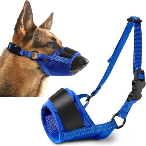 Size XL Dog Muzzle, Soft No Barking Bite Mesh Muzzles for Large Sized Dogs Anti Chewing, Breathable Muzzle for German Shepherd Labrador/Golden Retriever, etc, Suit for Grooming Vet Allows Panting Drinking