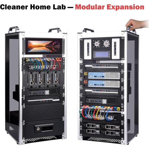 GeeekPi 12U Server Cabinet, 10 inch Server Rack for Network, Servers, Audio, and Video Equipment, DeskPi RackMate T2 Rackmount, 10.23 inch Depth