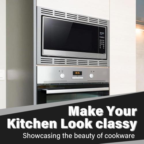 Microwave oven trim kit Strong magnets design : There are strong magnets placed inside the four corners of the door frame,Easy to install For Panasonic Microwave Oven.Installation Tools Needed Measuring tape, pencil, Phillips screwdriver, Ø 2 (5 /64) mm