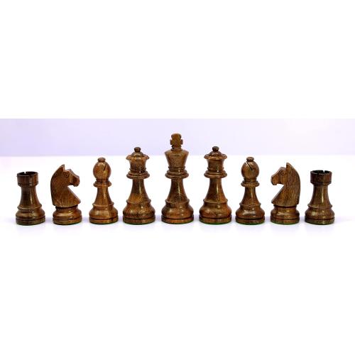 Size 3.75 StonKraft - Wooden Chess Pieces Pawn with Extra Queens Chessmen Figurine Pieces Coins (3.75 King Height)
